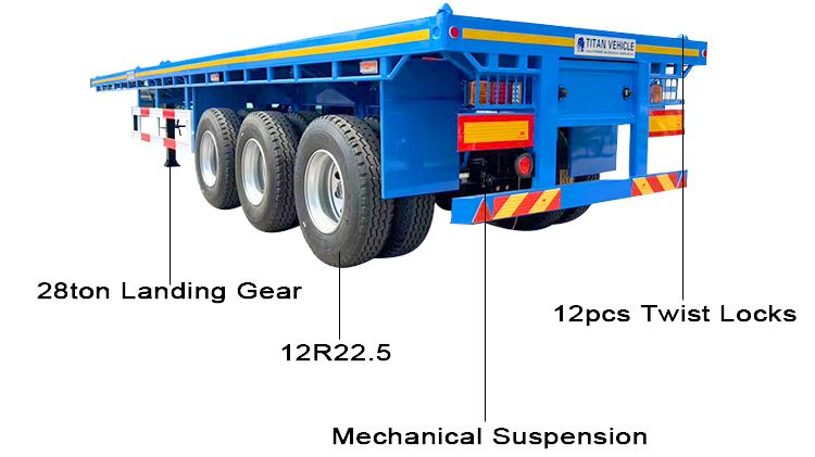 Tri Axle Semi Flatbed Trailer for Sale in Malawi