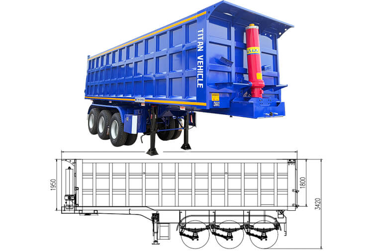 3 Axle Dump Semi Trailer for Sale in Malawi