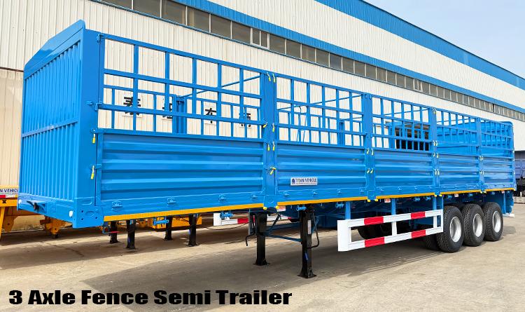 3 Axle Semi Fence Cargo Trailer for Sale Price in Malawi